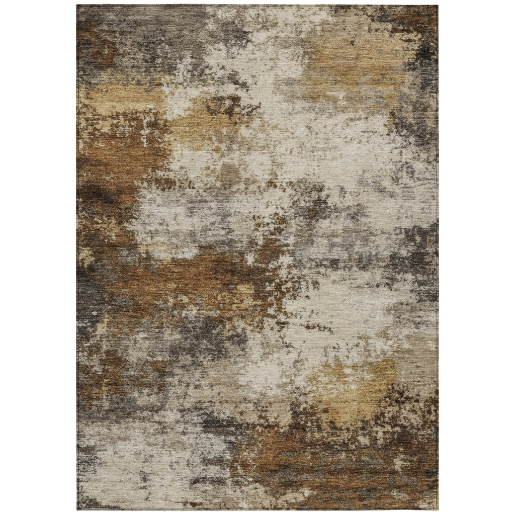 Piper Looms Chantille Abstract ACN2064 Brown Machine Washable Area Rug main image