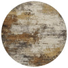 Piper Looms Chantille Abstract ACN2064 Brown Machine Washable Area Rug Round Main Image
