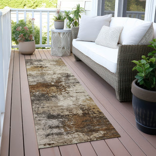 Piper Looms Chantille Abstract ACN2064 Brown Machine Washable Area Rug Runner Outdoor Lifestyle Image Feature