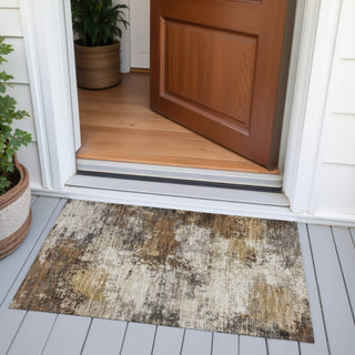 Piper Looms Chantille Abstract ACN2064 Brown Machine Washable Area Rug Scatter Outdoor Lifestyle Image Feature
