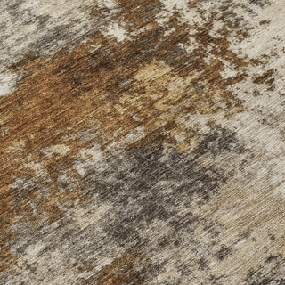 Piper Looms Chantille Abstract ACN2064 Brown Machine Washable Area Rug Swatch Image