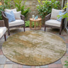 Piper Looms Chantille Abstract ACN2064 Copper Machine Washable Area Rug Round Outdoor Lifestyle Image Feature