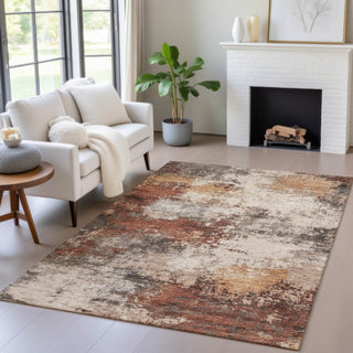 Piper Looms Chantille Abstract ACN2064 Paprika Machine Washable Area Rug Lifestyle Image Feature