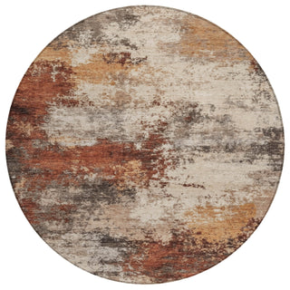 Piper Looms Chantille Abstract ACN2064 Paprika Machine Washable Area Rug Round Main Image