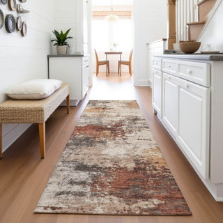 Piper Looms Chantille Abstract ACN2064 Paprika Machine Washable Area Rug Runner Lifestyle Image Feature