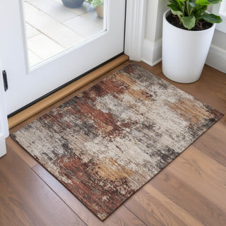 Piper Looms Chantille Abstract ACN2064 Paprika Machine Washable Area Rug Scatter Lifestyle Image Feature
