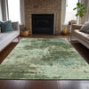 Piper Looms Chantille Abstract ACN2065 Aloe Machine Washable Area Rug Lifestyle Image Feature