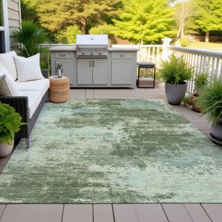 Piper Looms Chantille Abstract ACN2065 Aloe Machine Washable Area Rug Outdoor Lifestyle Image Feature