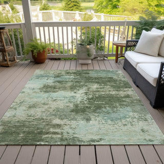 Piper Looms Chantille Abstract ACN2065 Aloe Machine Washable Area Rug Outdoor Lifestyle Image Feature