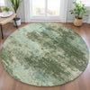 Piper Looms Chantille Abstract ACN2065 Aloe Machine Washable Area Rug Round Lifestyle Image Feature