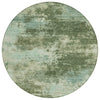 Piper Looms Chantille Abstract ACN2065 Aloe Machine Washable Area Rug Round Main Image
