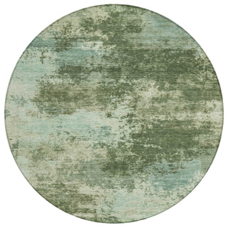 Piper Looms Chantille Abstract ACN2065 Aloe Machine Washable Area Rug Round Main Image