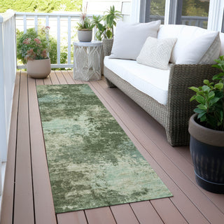 Piper Looms Chantille Abstract ACN2065 Aloe Machine Washable Area Rug Runner Outdoor Lifestyle Image Feature