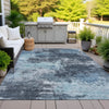 Piper Looms Chantille Abstract ACN2065 Blue Machine Washable Area Rug Outdoor Lifestyle Image Feature