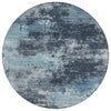 Piper Looms Chantille Abstract ACN2065 Blue Machine Washable Area Rug Round Main Image