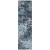 Piper Looms Chantille Abstract ACN2065 Blue Machine Washable Area Rug Runner Main Image