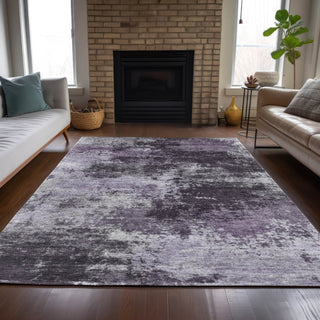 Piper Looms Chantille Abstract ACN2065 Purple Machine Washable Area Rug Lifestyle Image Feature
