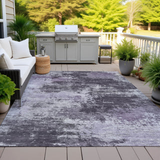 Piper Looms Chantille Abstract ACN2065 Purple Machine Washable Area Rug Outdoor Lifestyle Image Feature