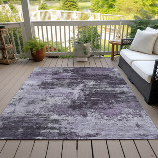 Piper Looms Chantille Abstract ACN2065 Purple Machine Washable Area Rug Outdoor Lifestyle Image Feature