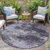Piper Looms Chantille Abstract ACN2065 Purple Machine Washable Area Rug Round Outdoor Lifestyle Image Feature