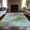 Piper Looms Chantille Abstract ACN2065 Sage Machine Washable Area Rug Lifestyle Image Feature