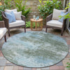 Piper Looms Chantille Abstract ACN2065 Sage Machine Washable Area Rug Round Outdoor Lifestyle Image Feature