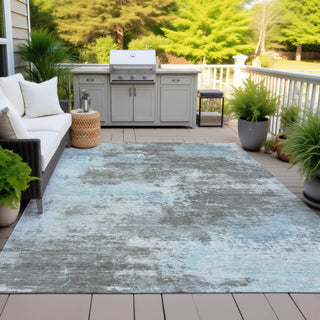 Piper Looms Chantille Abstract ACN2065 Taupe Machine Washable Area Rug Outdoor Lifestyle Image Feature