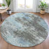 Piper Looms Chantille Abstract ACN2065 Taupe Machine Washable Area Rug Round Lifestyle Image Feature