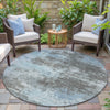 Piper Looms Chantille Abstract ACN2065 Taupe Machine Washable Area Rug Round Outdoor Lifestyle Image Feature