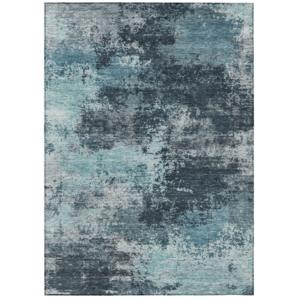 Piper Looms Chantille Abstract ACN2065 Teal Machine Washable Area Rug main image