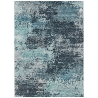 Piper Looms Chantille Abstract ACN2065 Teal Machine Washable Area Rug main image