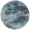 Piper Looms Chantille Abstract ACN2065 Teal Machine Washable Area Rug Round Main Image