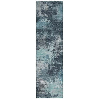 Piper Looms Chantille Abstract ACN2065 Teal Machine Washable Area Rug Runner Main Image