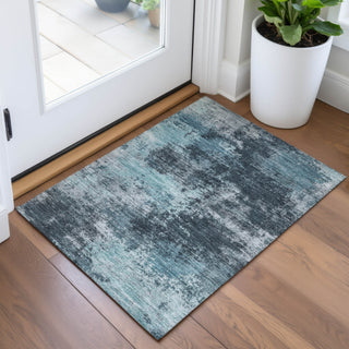 Piper Looms Chantille Abstract ACN2065 Teal Machine Washable Area Rug Scatter Lifestyle Image Feature
