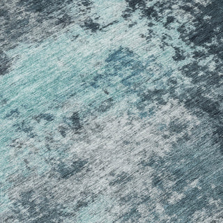 Piper Looms Chantille Abstract ACN2065 Teal Machine Washable Area Rug Swatch Image