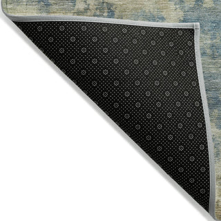 Piper Looms Chantille Abstract ACN2066 Blue Machine Washable Area Rug Backing Image