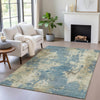 Piper Looms Chantille Abstract ACN2066 Blue Machine Washable Area Rug Lifestyle Image Feature