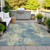 Piper Looms Chantille Abstract ACN2066 Blue Machine Washable Area Rug Outdoor Lifestyle Image Feature