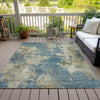 Piper Looms Chantille Abstract ACN2066 Blue Machine Washable Area Rug Outdoor Lifestyle Image Feature