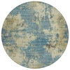 Piper Looms Chantille Abstract ACN2066 Blue Machine Washable Area Rug Round Main Image