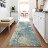 Piper Looms Chantille Abstract ACN2066 Blue Machine Washable Area Rug Runner Lifestyle Image Feature