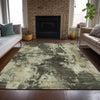 Piper Looms Chantille Abstract ACN2066 Brown Machine Washable Area Rug Lifestyle Image Feature