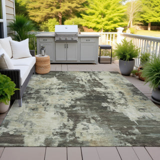 Piper Looms Chantille Abstract ACN2066 Brown Machine Washable Area Rug Outdoor Lifestyle Image Feature