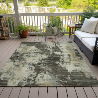 Piper Looms Chantille Abstract ACN2066 Brown Machine Washable Area Rug Outdoor Lifestyle Image Feature