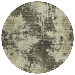 Piper Looms Chantille Abstract ACN2066 Brown Machine Washable Area Rug Round Main Image