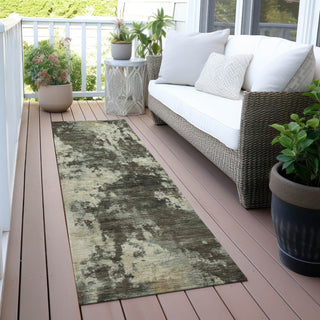 Piper Looms Chantille Abstract ACN2066 Brown Machine Washable Area Rug Runner Outdoor Lifestyle Image Feature