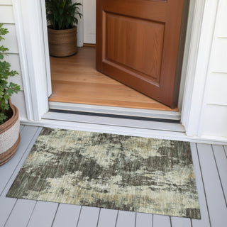 Piper Looms Chantille Abstract ACN2066 Brown Machine Washable Area Rug Scatter Outdoor Lifestyle Image Feature
