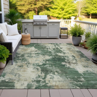 Piper Looms Chantille Abstract ACN2066 Fern Machine Washable Area Rug Outdoor Lifestyle Image Feature