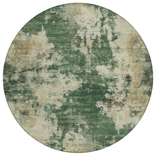 Piper Looms Chantille Abstract ACN2066 Fern Machine Washable Area Rug Round Main Image