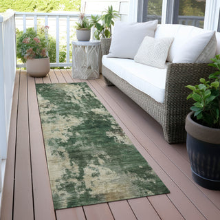 Piper Looms Chantille Abstract ACN2066 Fern Machine Washable Area Rug Runner Outdoor Lifestyle Image Feature